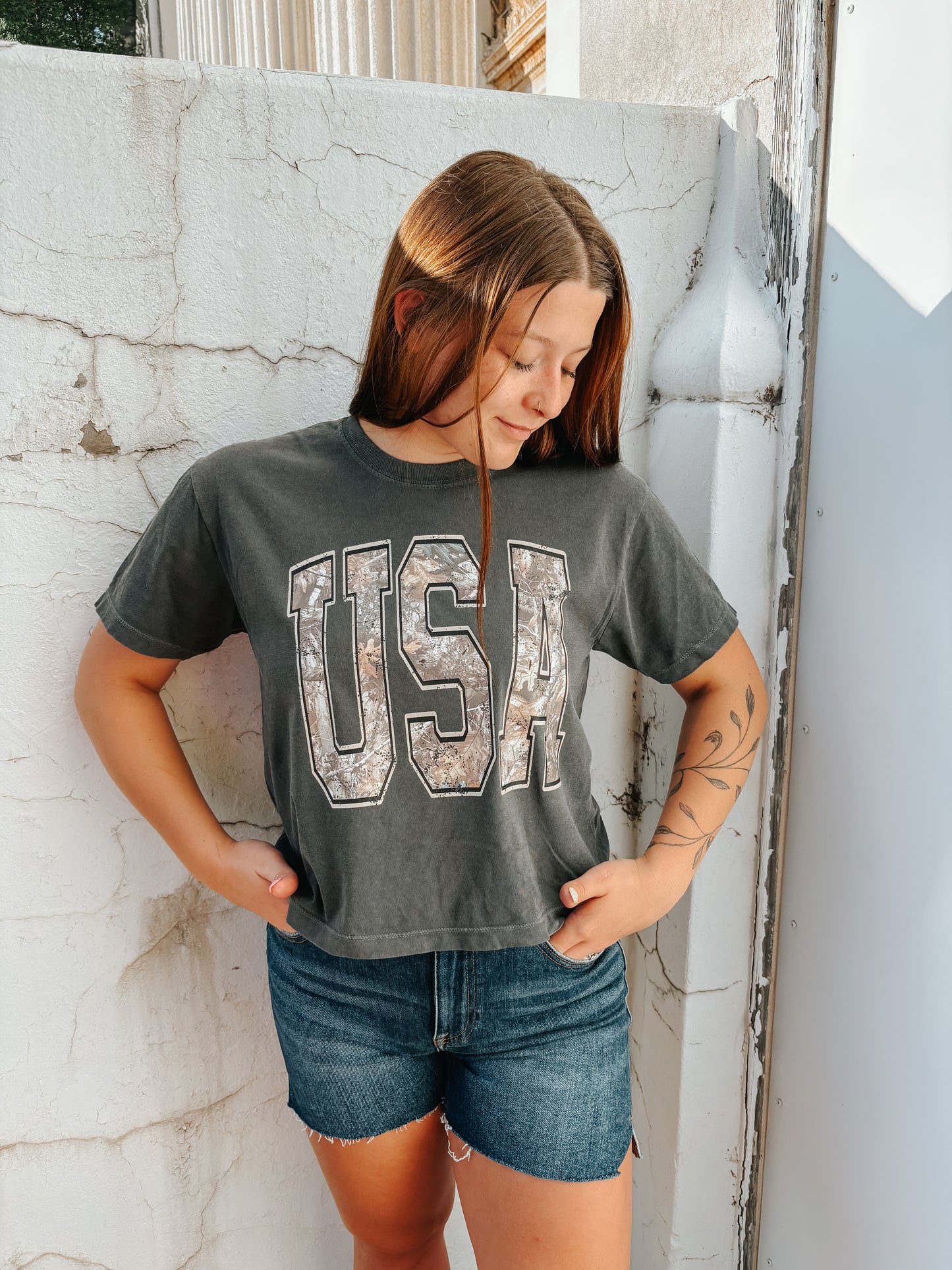 usa camo boxy tee ☆