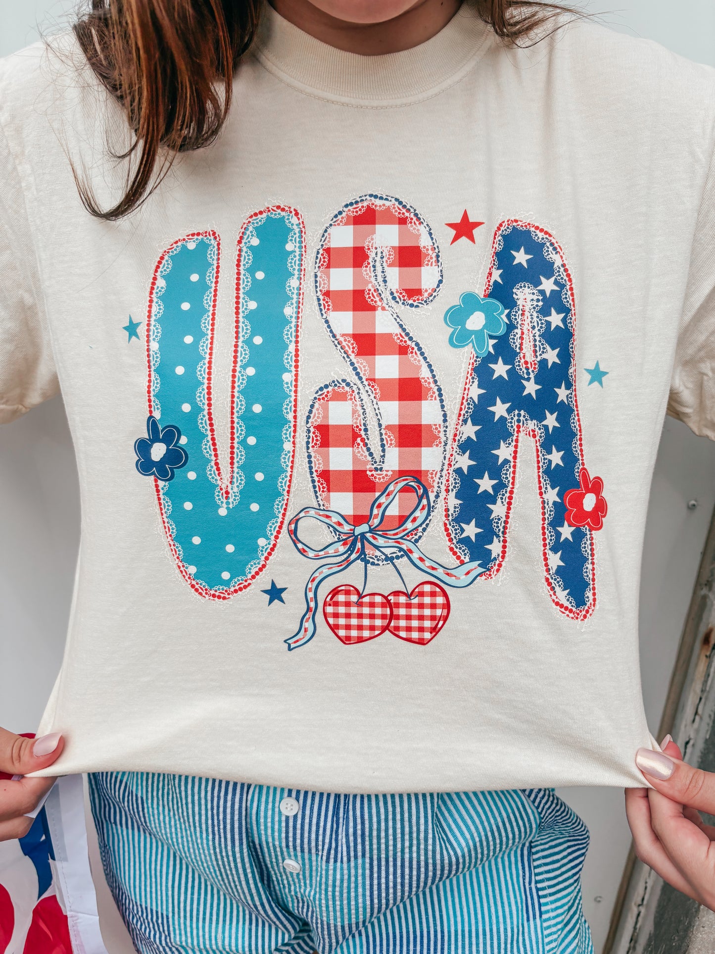 usa floral tee ✿