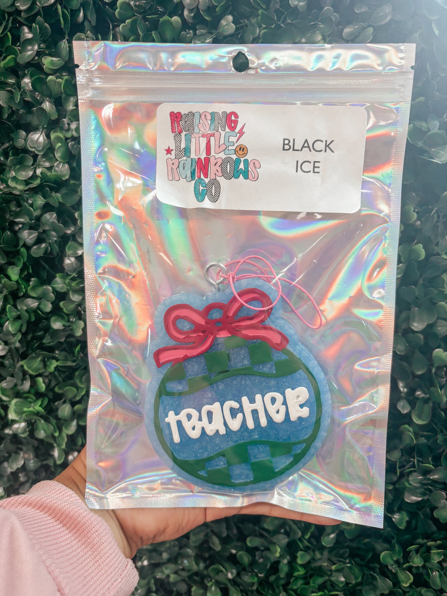 teacher car freshie- black ice ☻