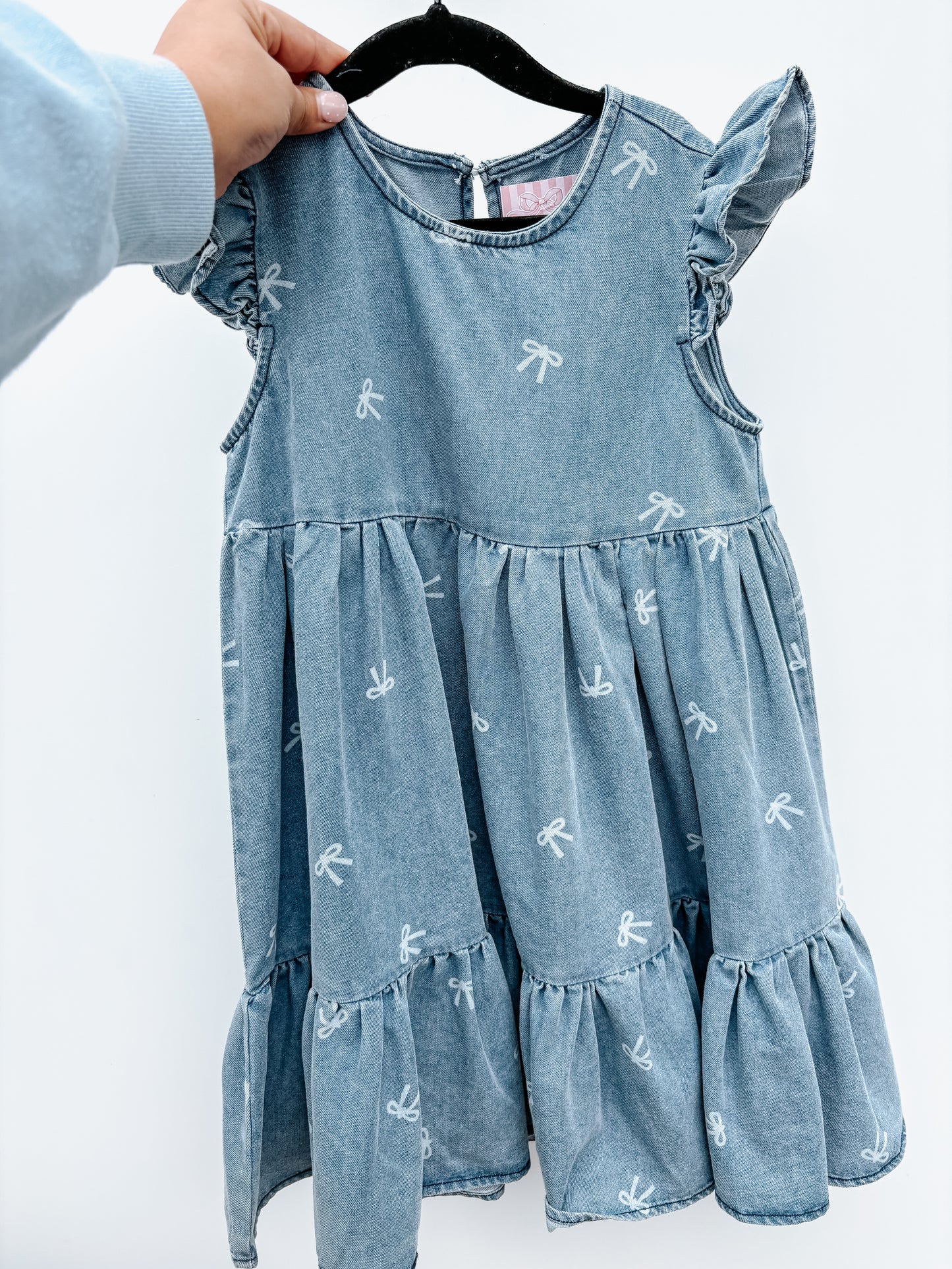 dainty denim bow dress ✿