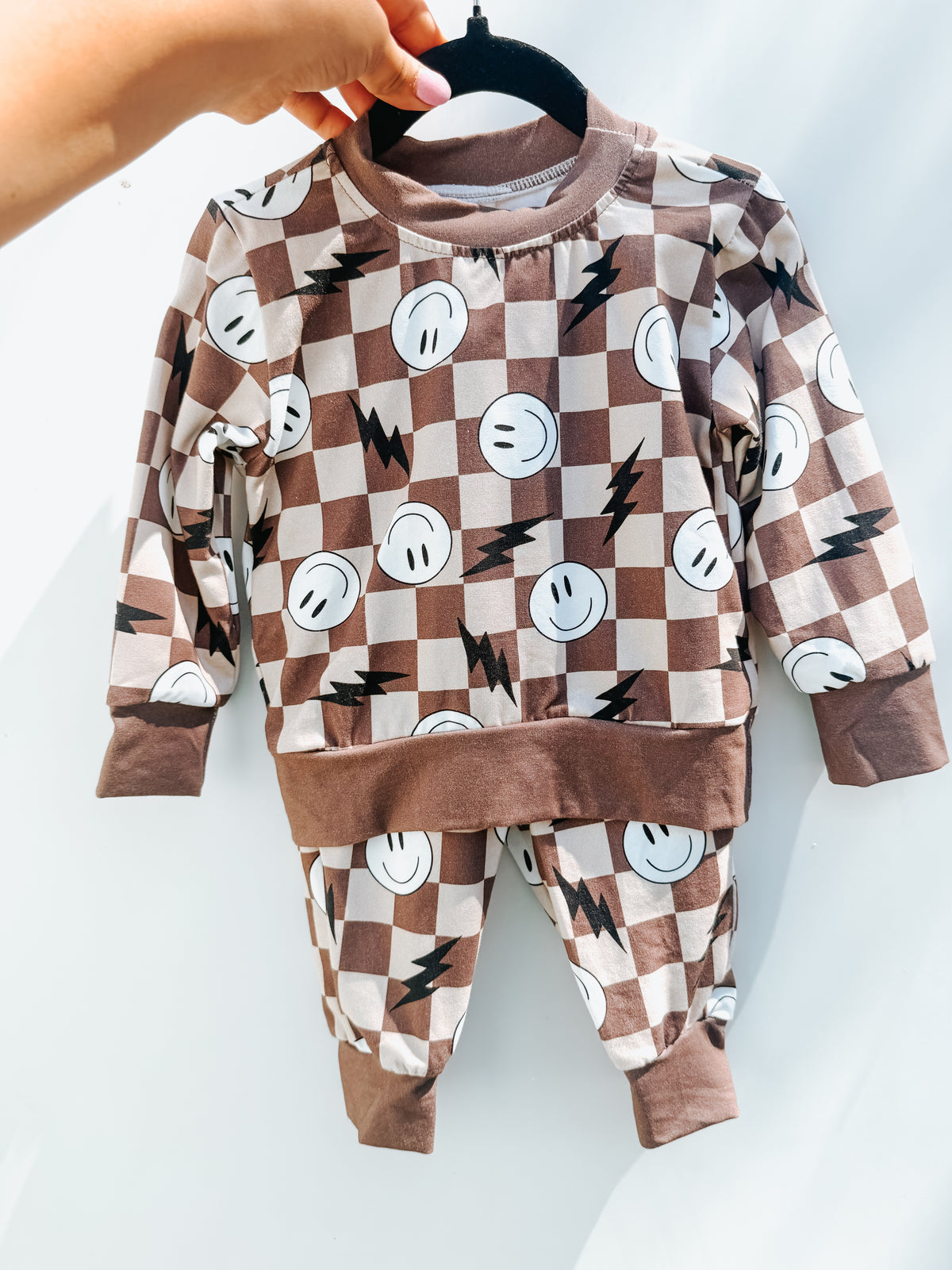 smiley check cotton set ⚡︎