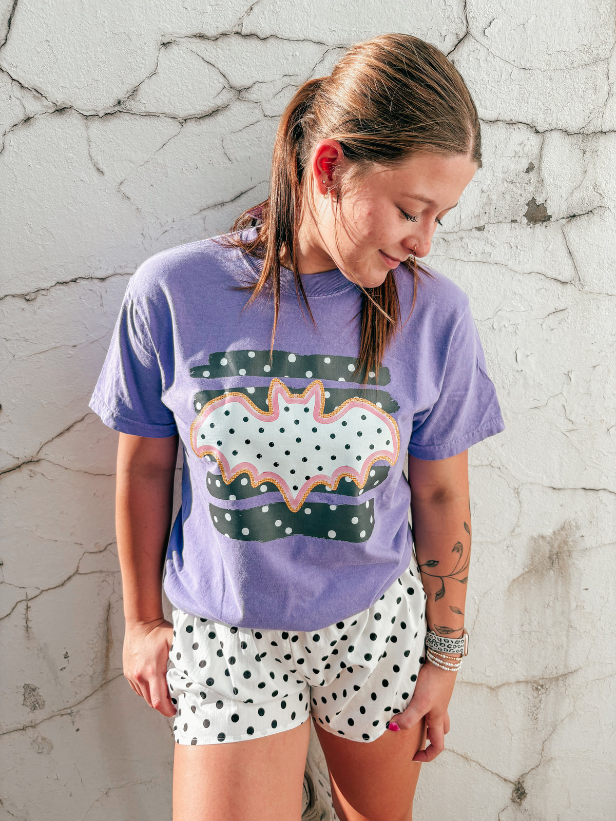 polka dot bat tee ✿