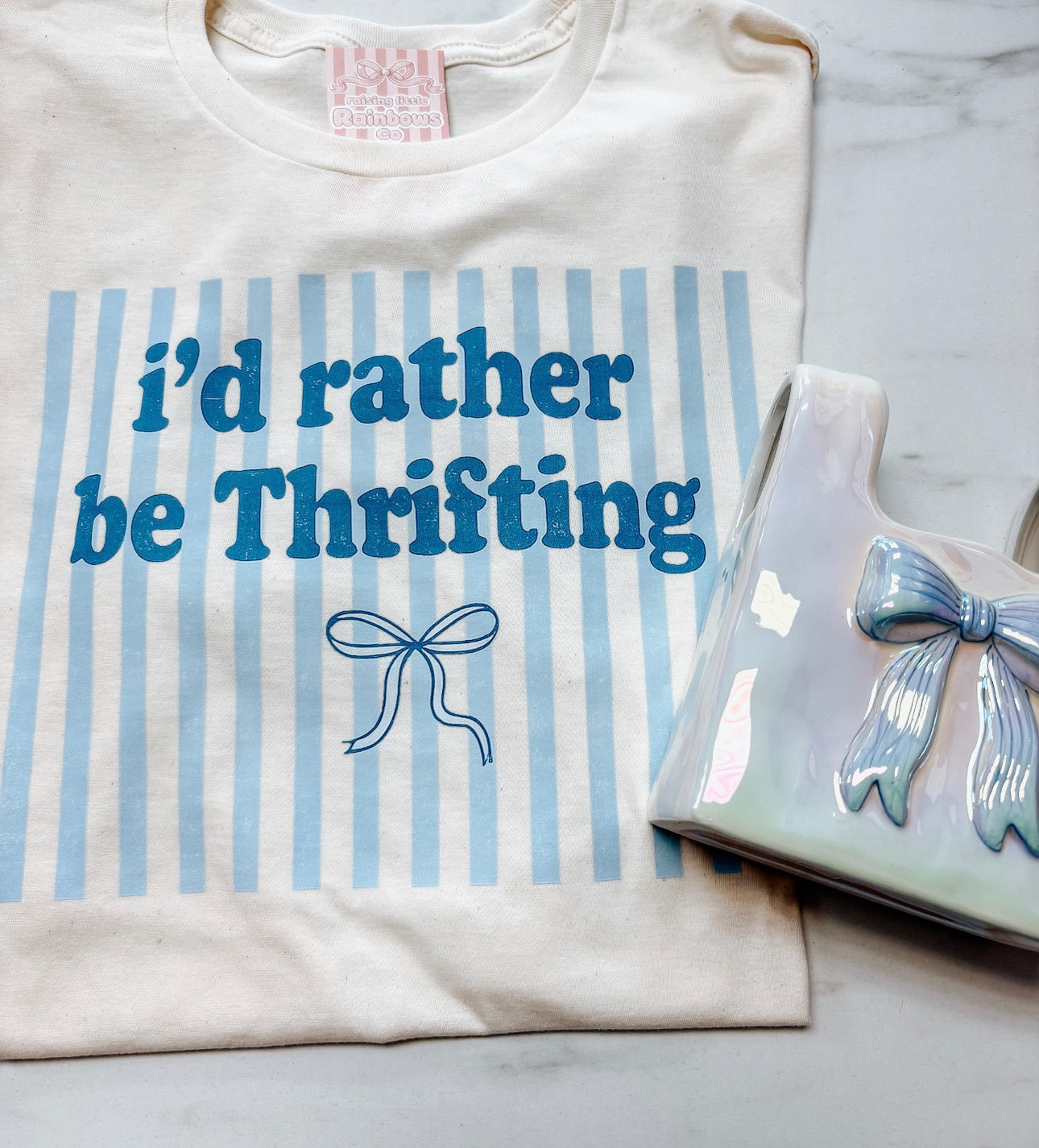 i’d rather be thrifting tee ✿
