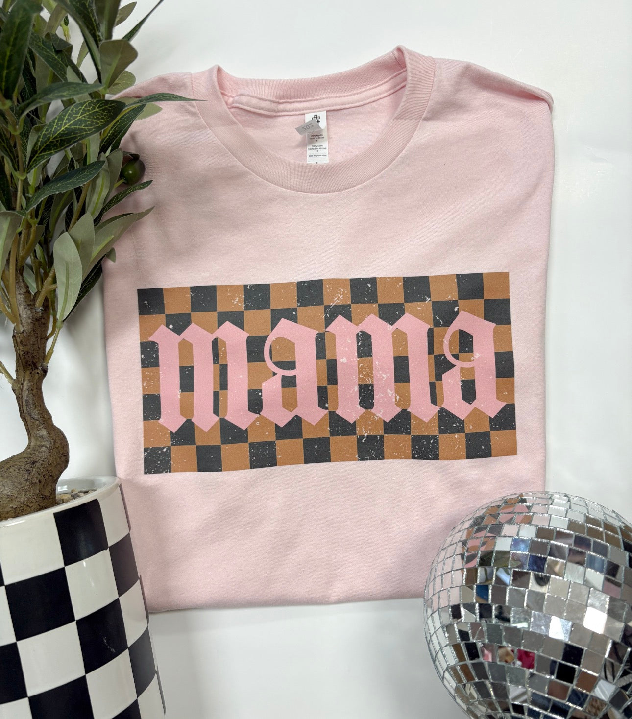 boujee checkered mama tee ✿