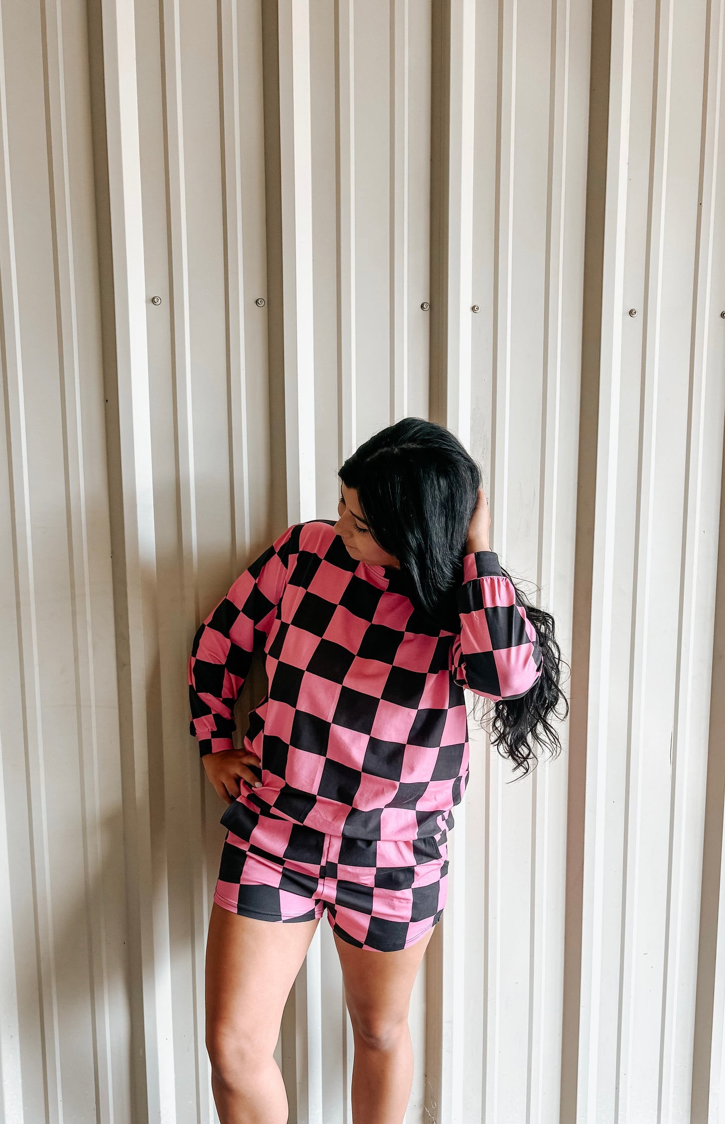 cozy check cotton set ✿