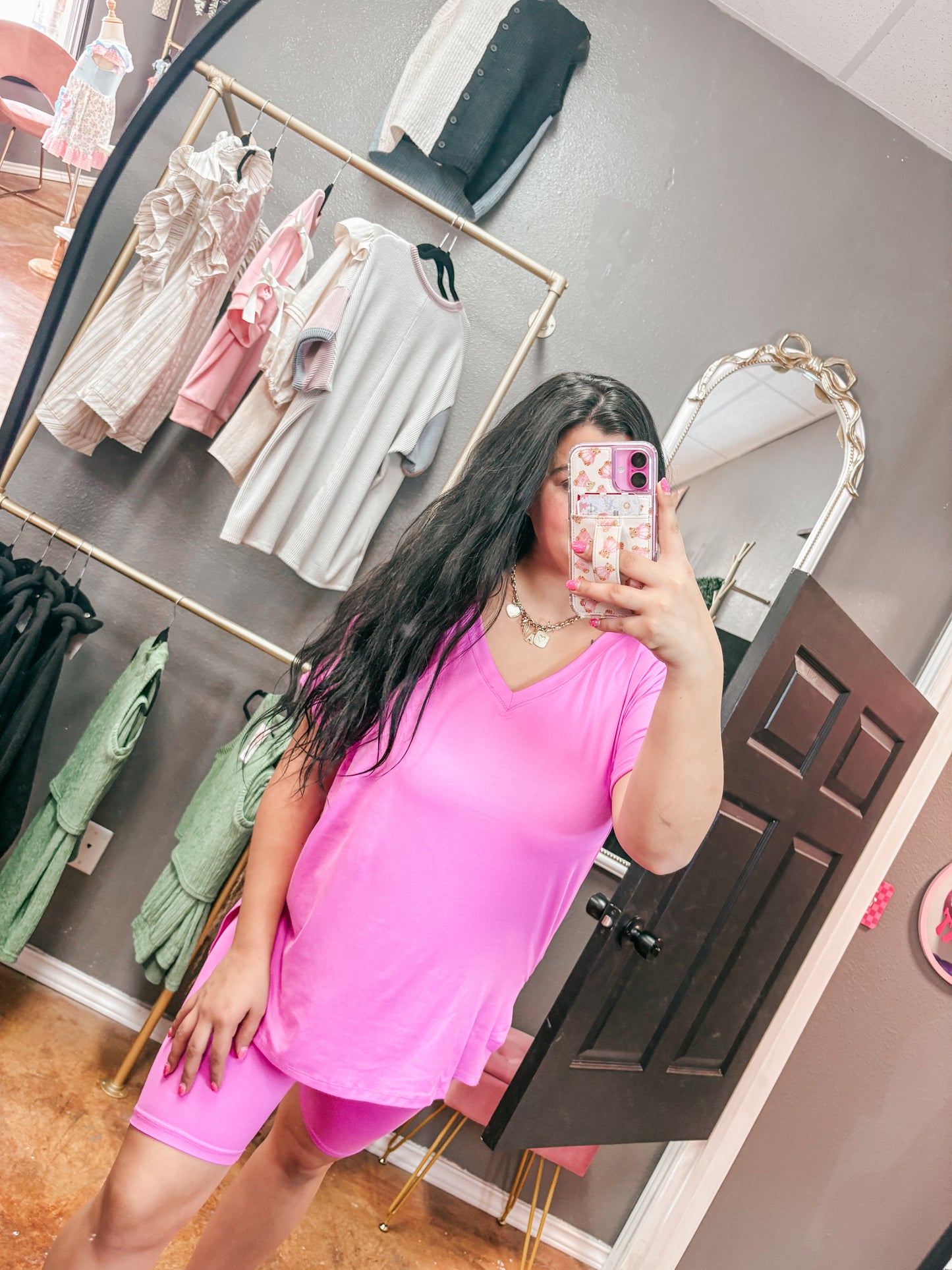 on the way butter biker set - pink ✿