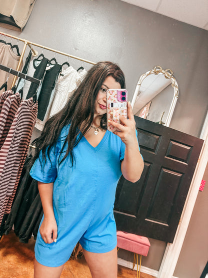 vintage romper - sky ✿