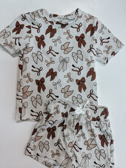 neutral bow cotton set ♡
