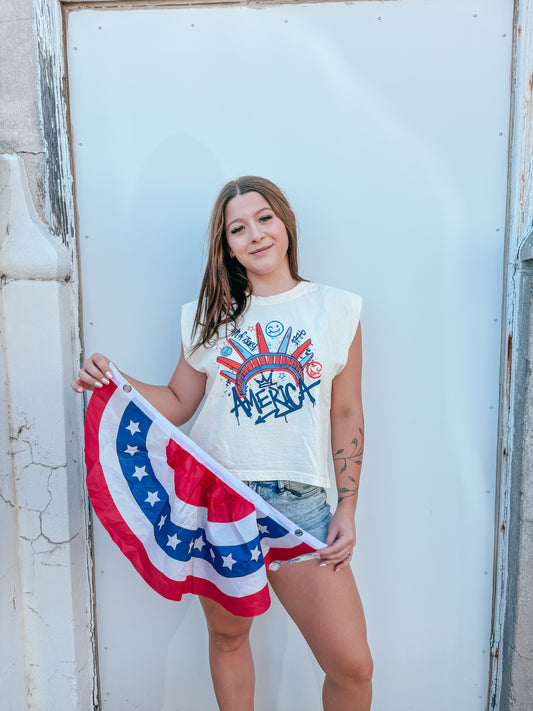 america smiley muscle tank ☻