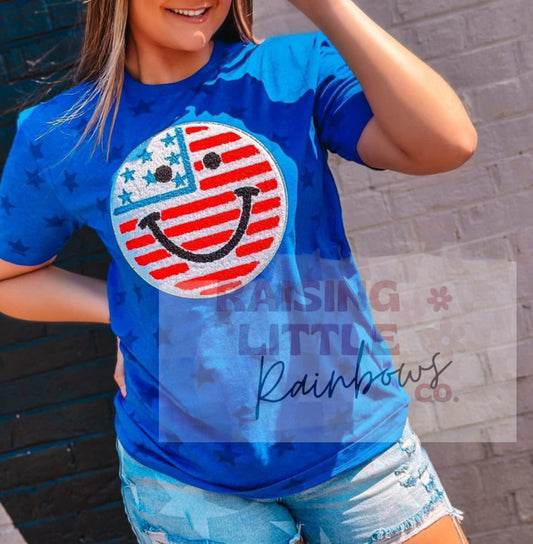 smiley patch america tee ☻
