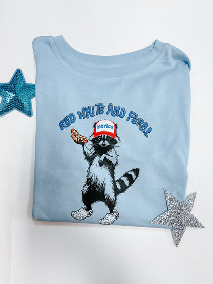 red, white , & feral tee ✿