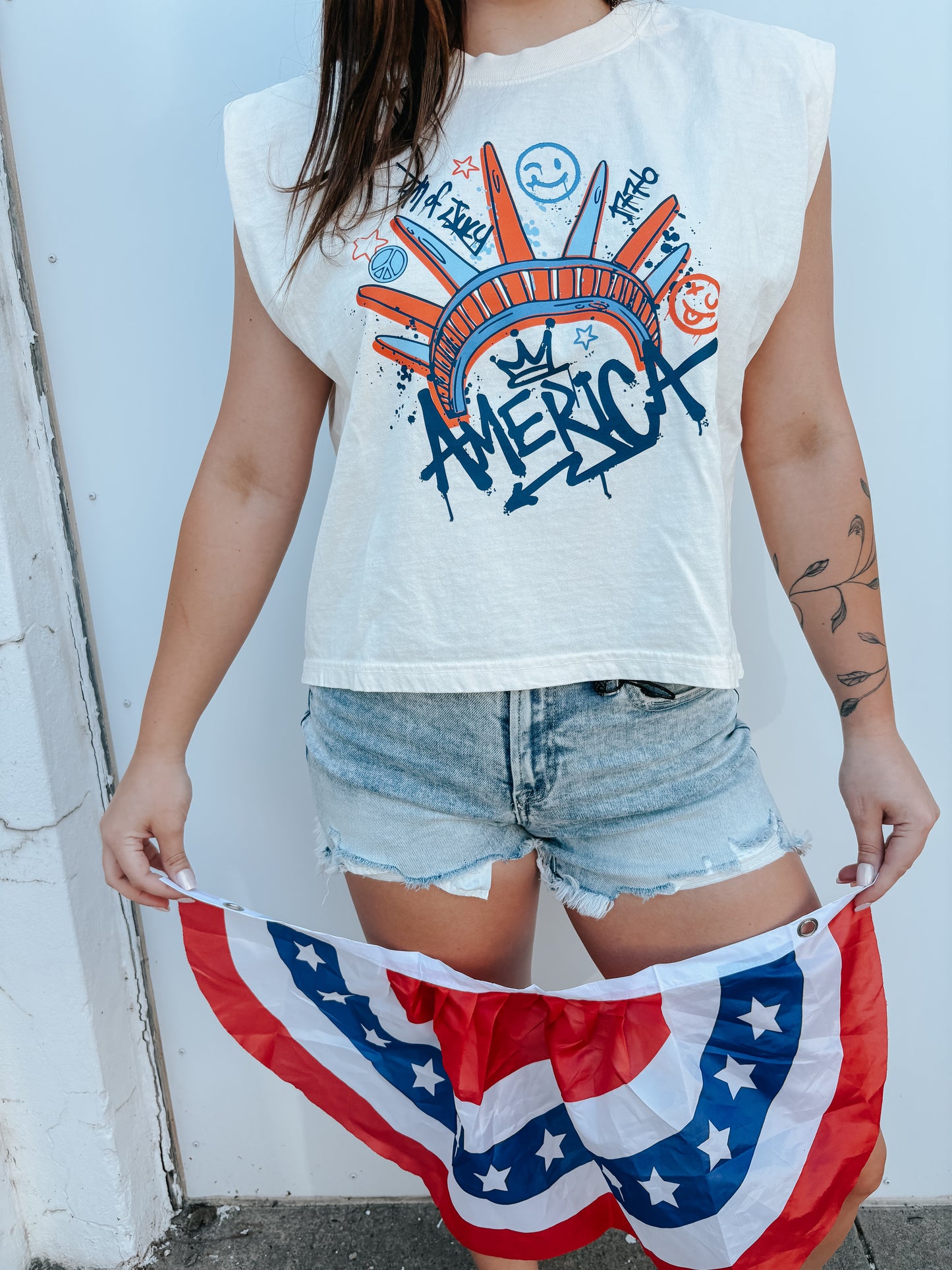 america smiley muscle tank ☻