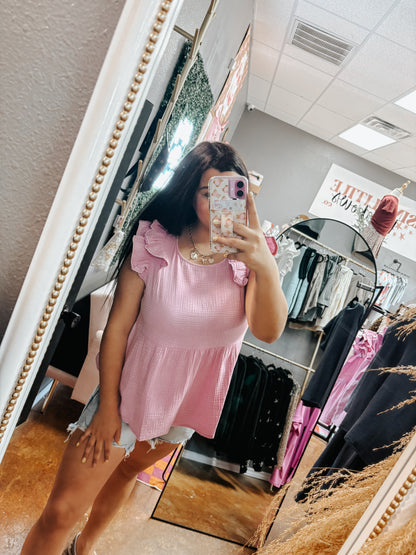 spring vibes ruffled top ✿