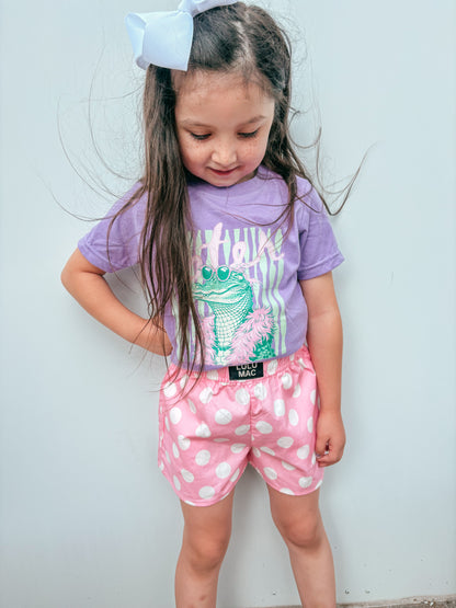 pink polka dot lulu mac youth shorts ✿