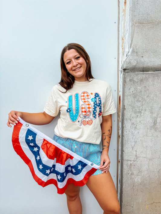 usa floral tee ✿