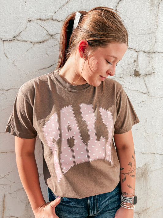 pink polka dot fall tee ✿
