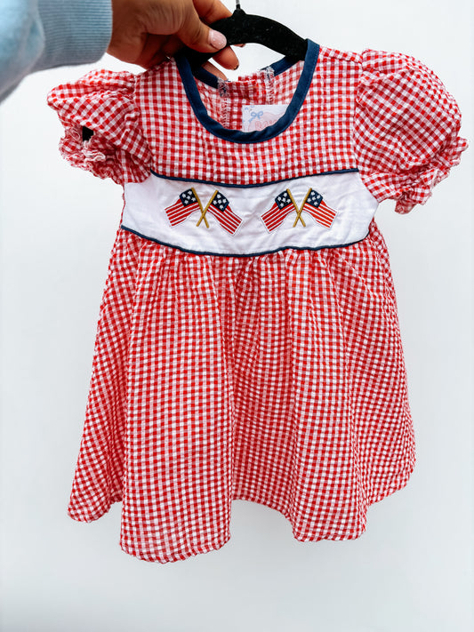 smocked flag dress ✨
