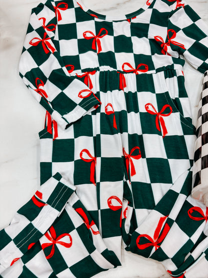 merry bow romper ♡