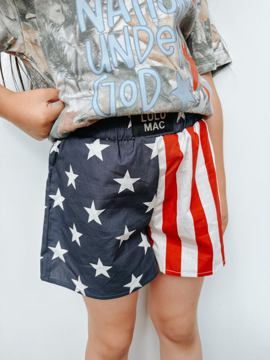 stars and stripes lulu mac youth shorts  ☆