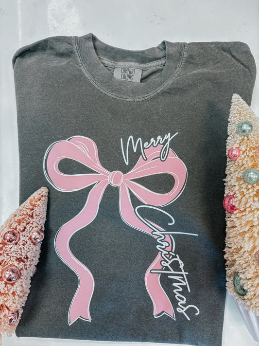merry Christmas bow tee ✿