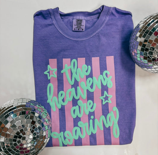 the heavens are roaring puff tee ✿