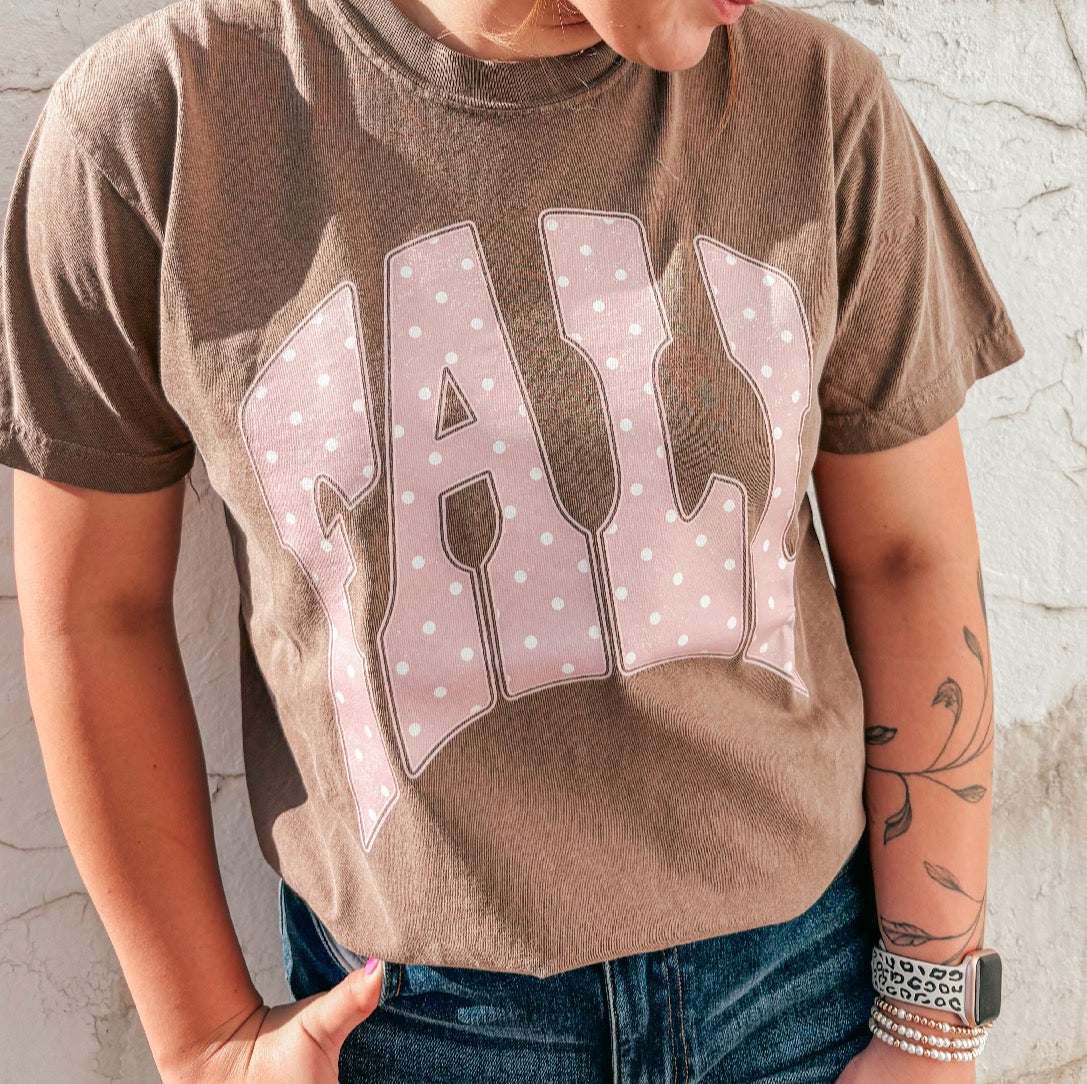 pink polka dot fall tee ✿