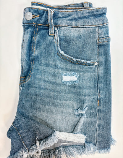 daily denim risen shorts ⋒