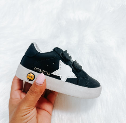 black basic girls star sneakers ✿