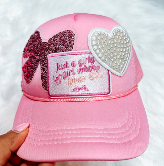 kids just a girly who loves jesus trucker ☻