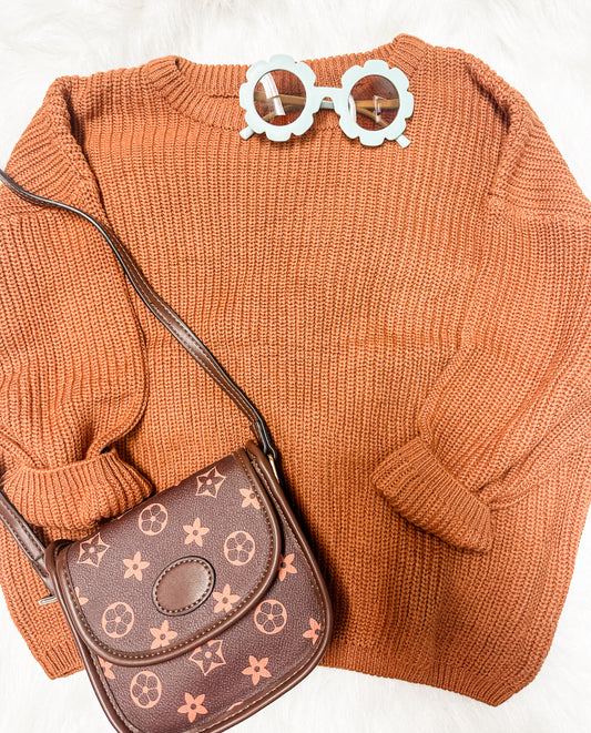 basic babe sweater - rust ✿