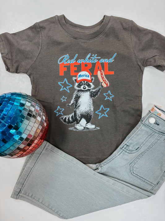 red , white , & feral tee ☆