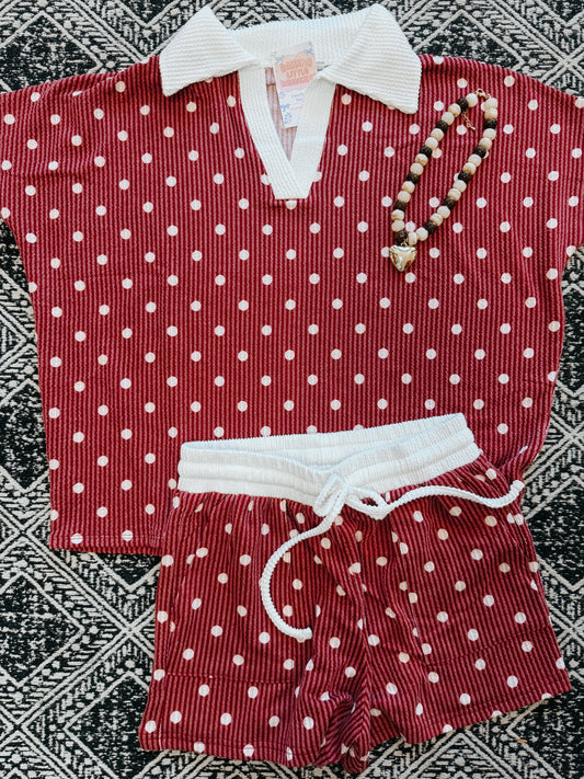 marooon moves polka dot set ✨