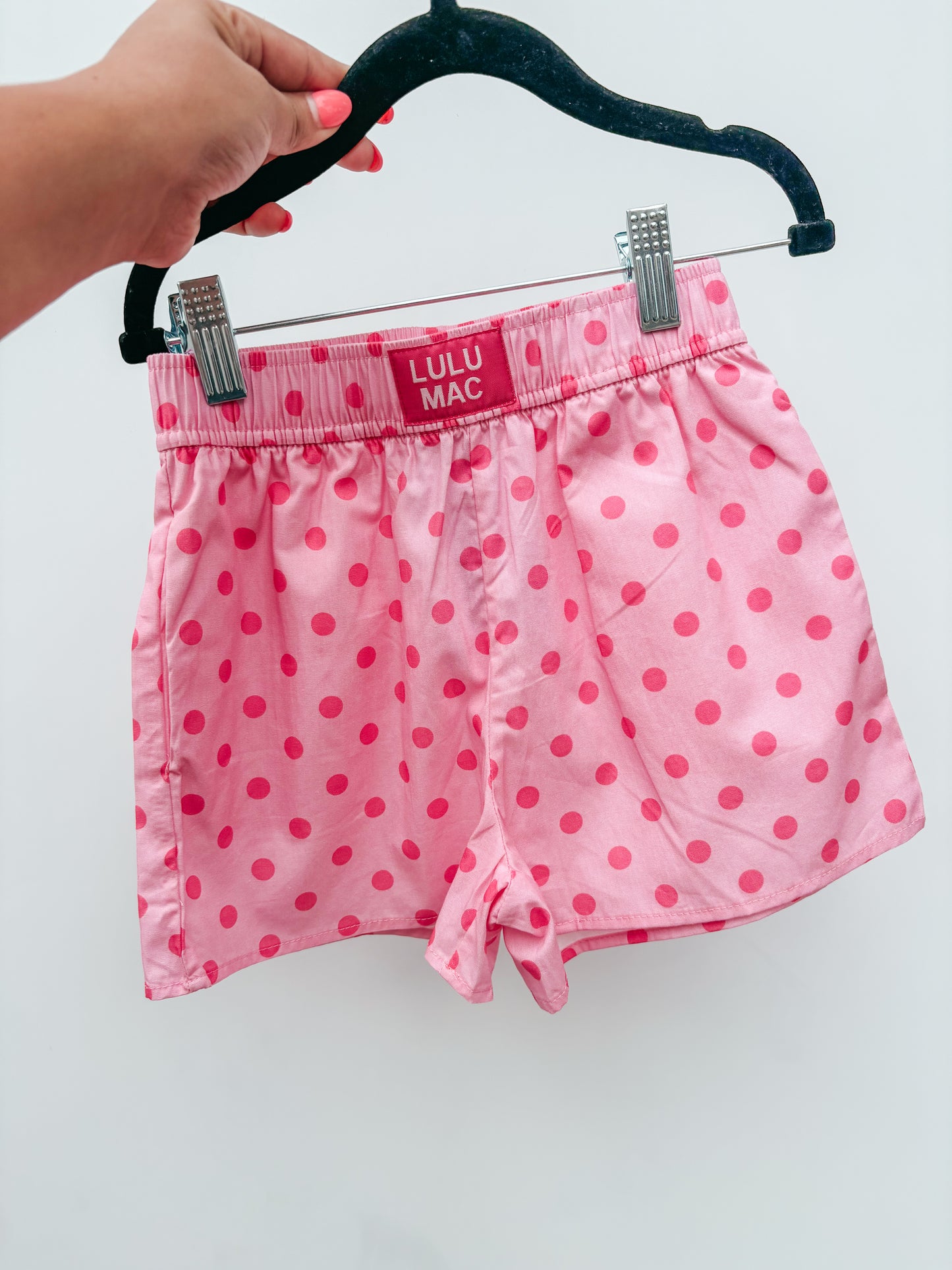 lulu mac pink polka dot girls shorts ✿