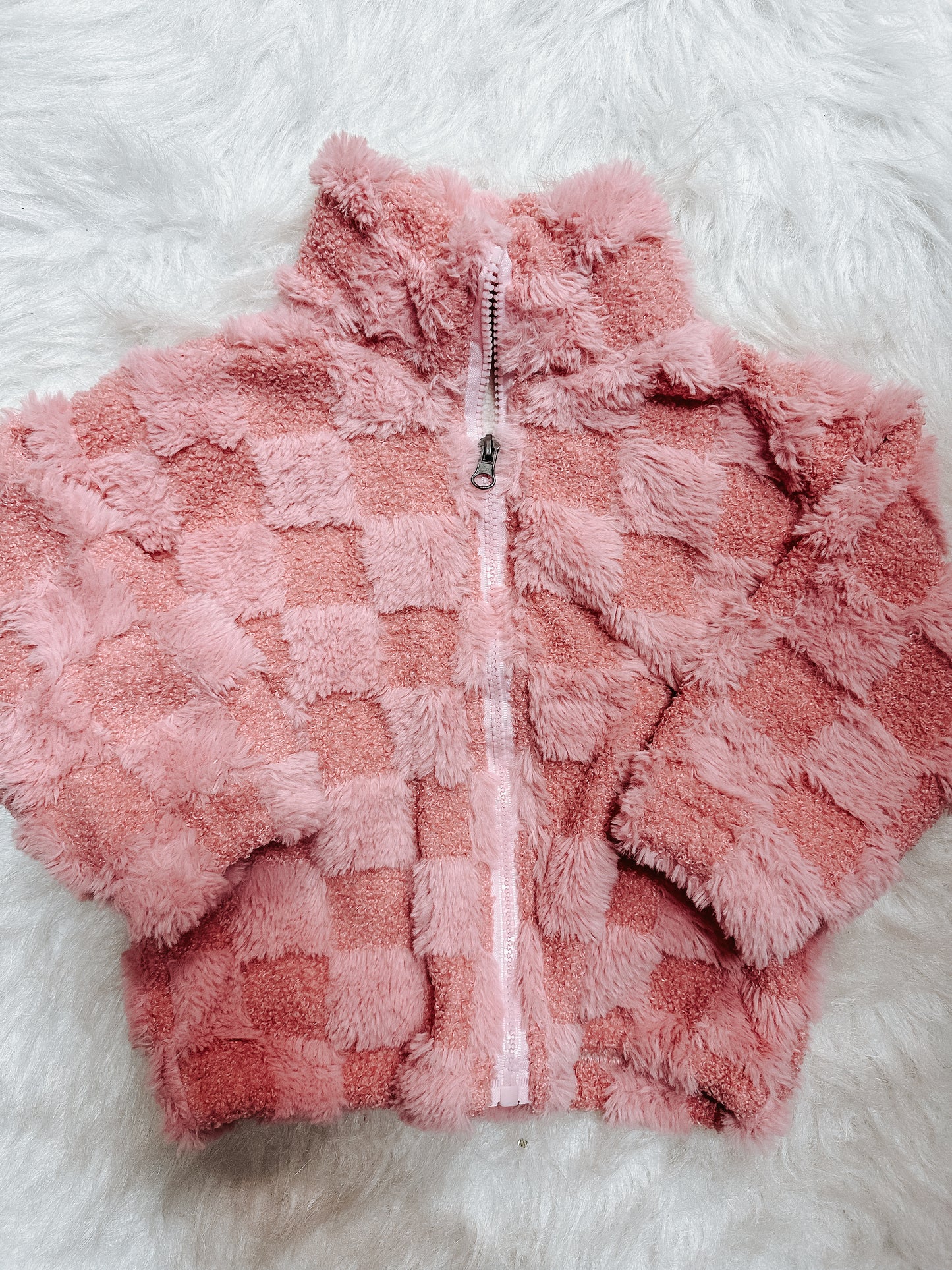 fuzzy feels sherpa jacket ✿ - pink