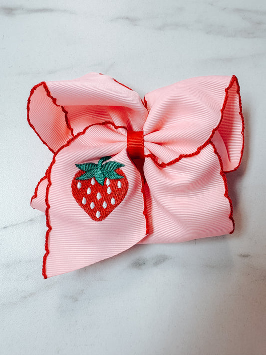 strawberry detailed clip bow ♡