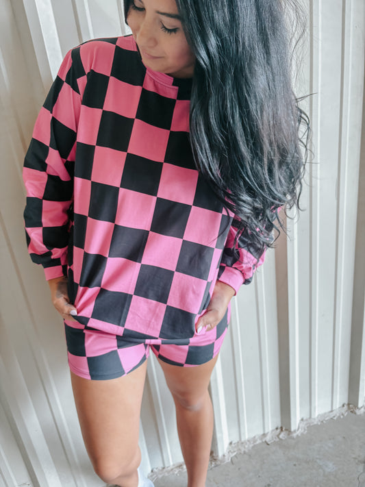 cozy check cotton set ✿