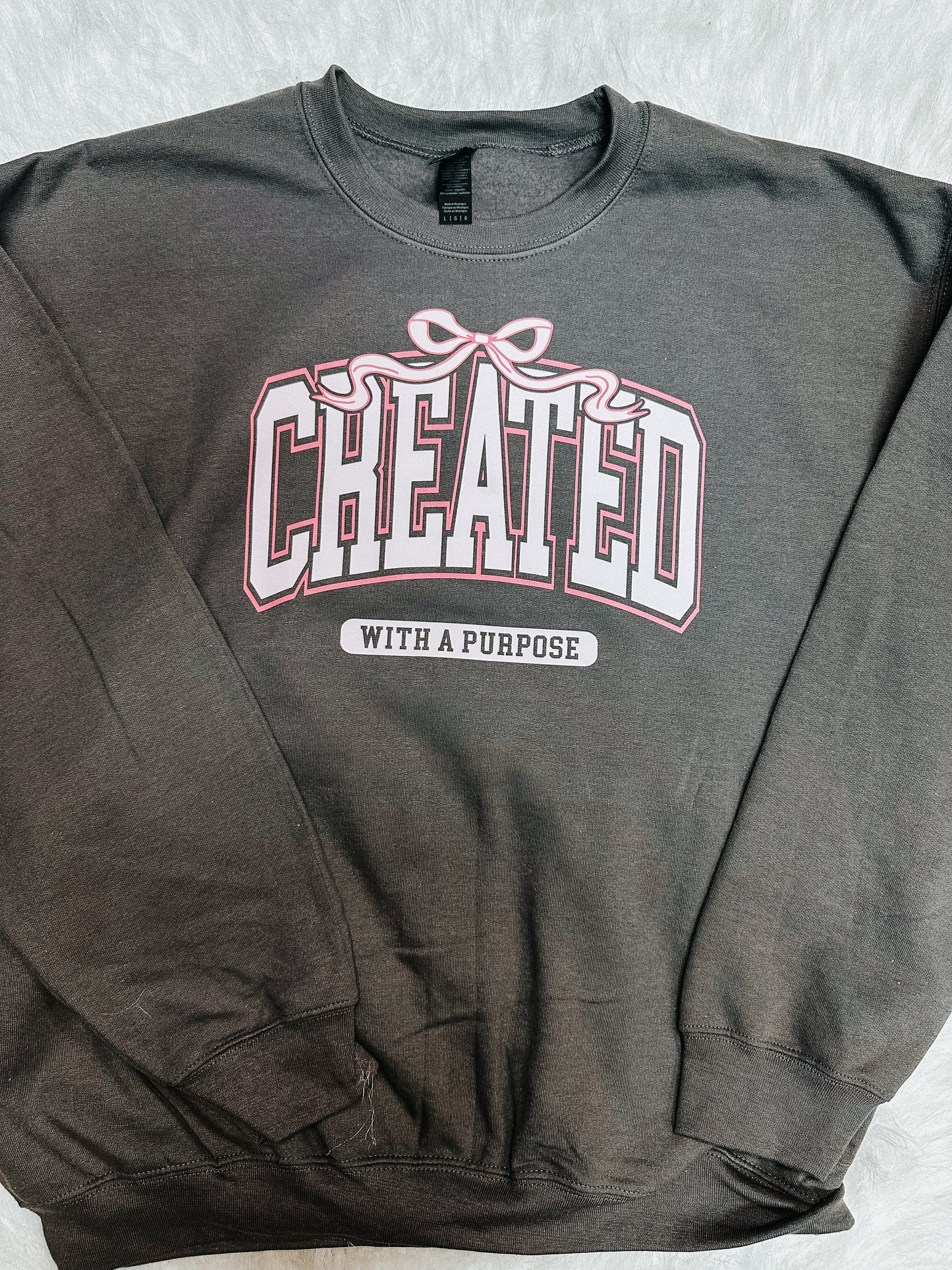 created with a purpose sweatshirt ୨୧