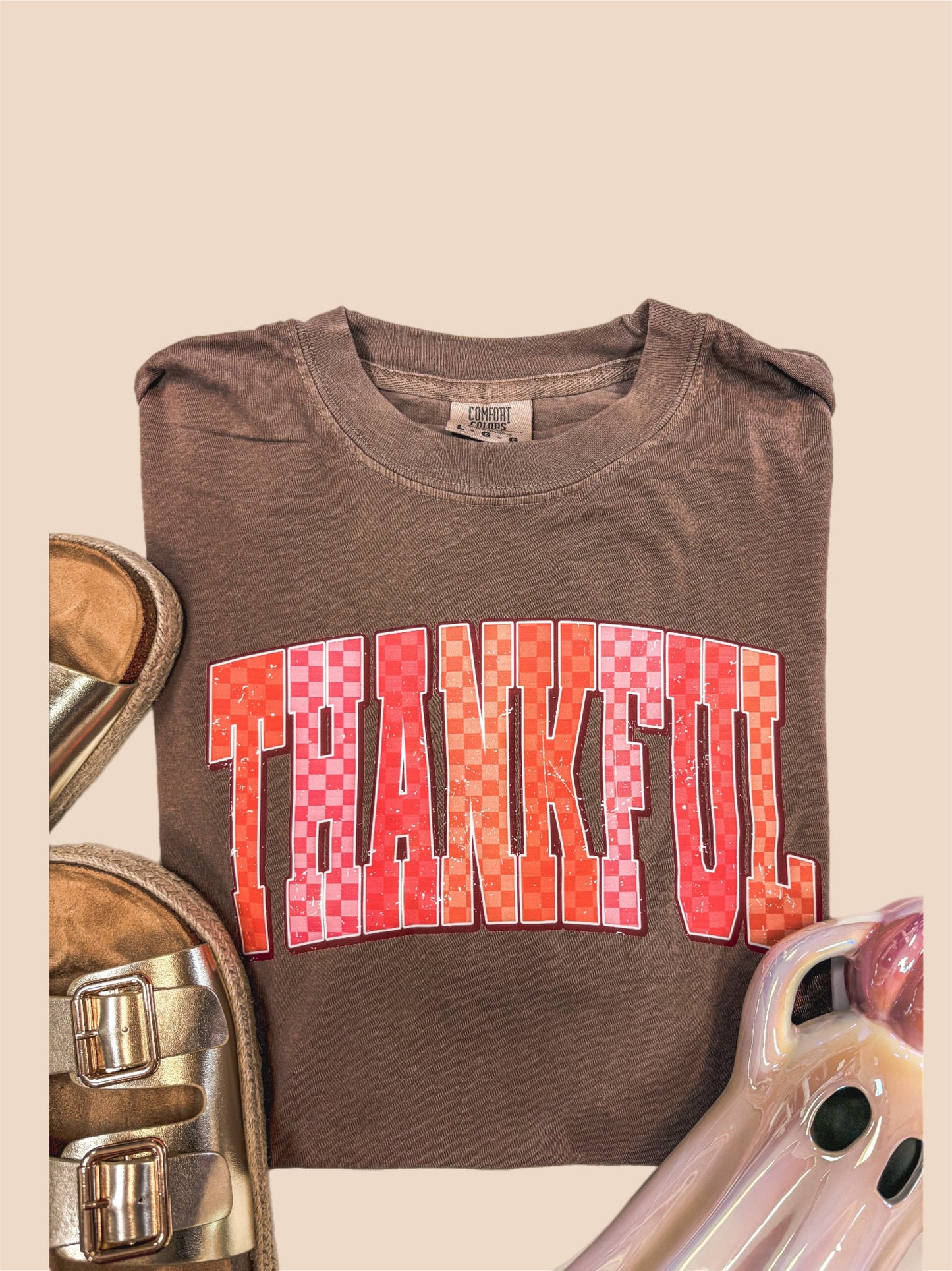 thankful check tee ✿