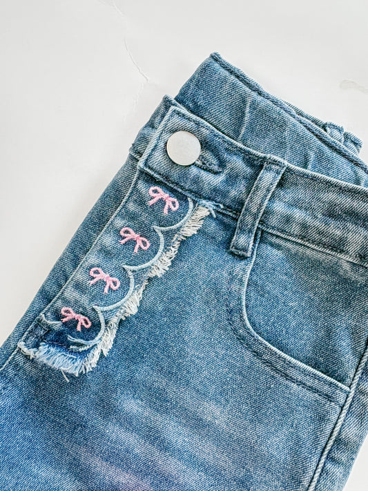 dainty bow denim🎀